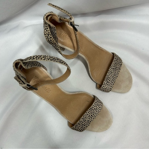 Madewell | Brooke Ankle Strap Sandal Heels Calf Hair Cheetah Women’s Size 9.5 - Picture 6 of 12